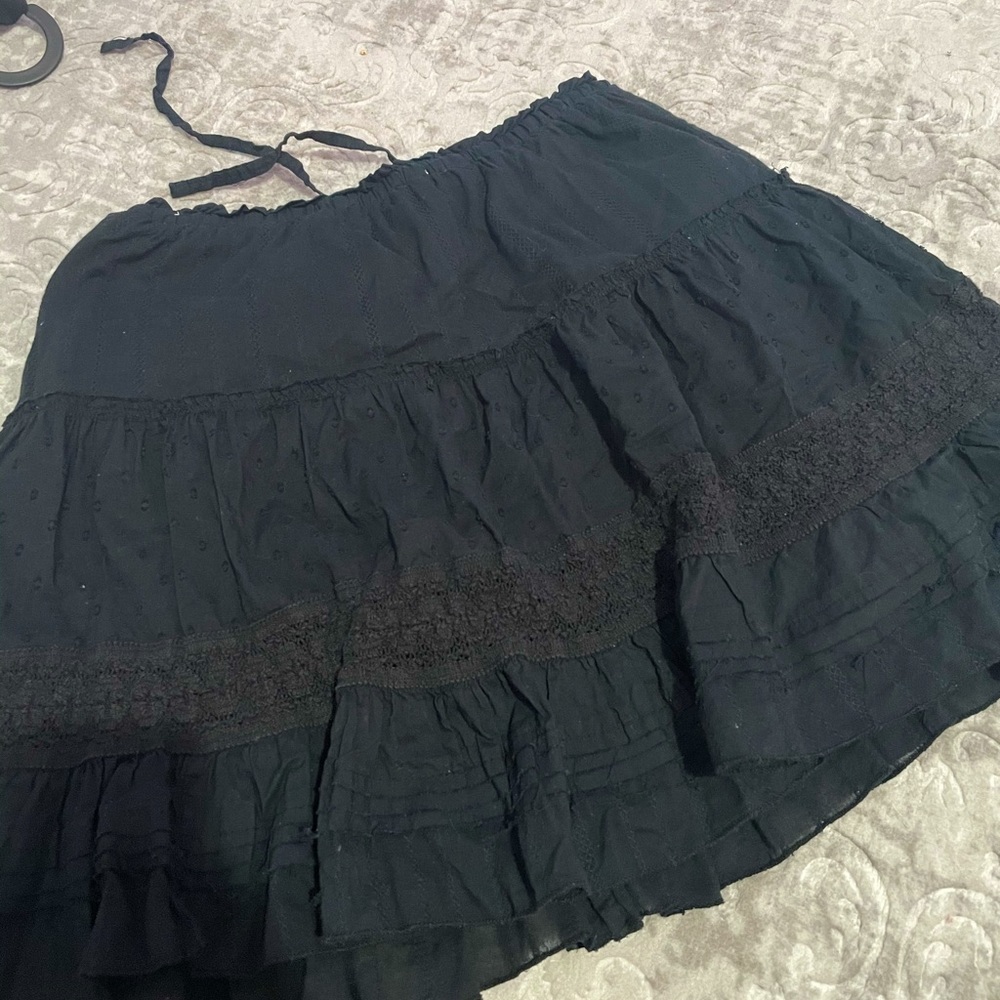 Black ruffled skirt